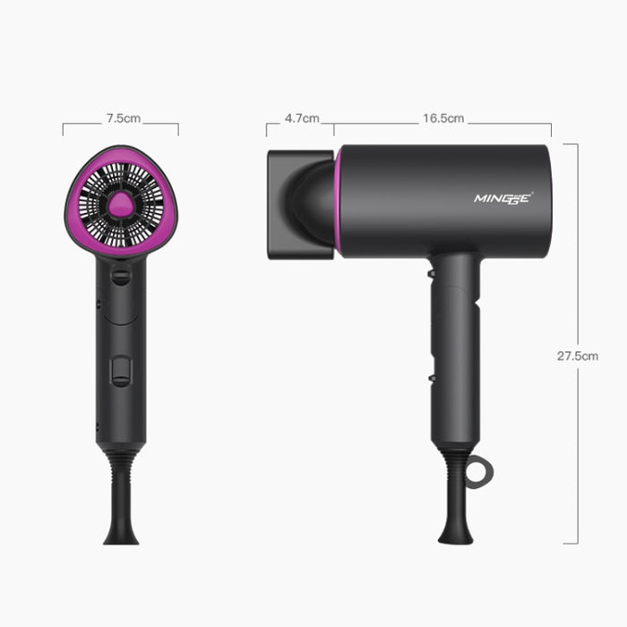 Mingge T1 T Style 1800W High-power Cold Hot Air Wind Fast Drying Folding Hair Dryer