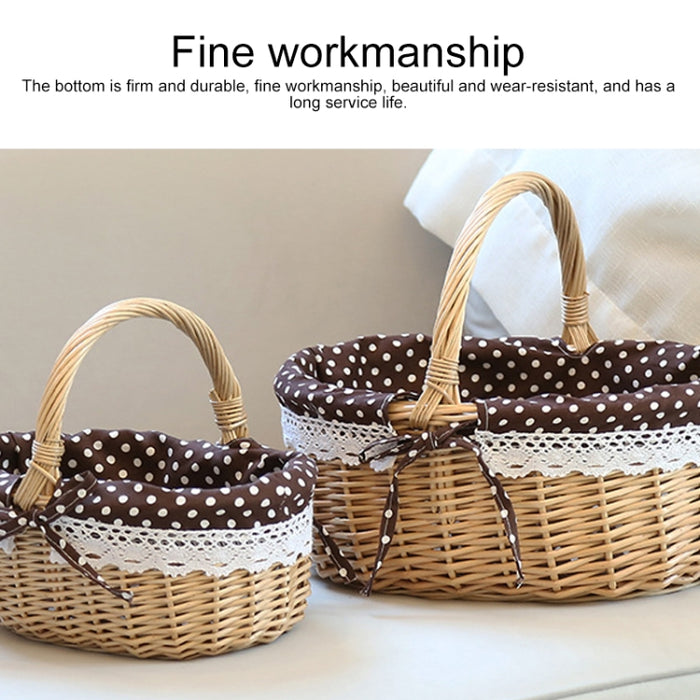 Hand-woven Picnic Basket Sackcloth Rattan Storage Basket