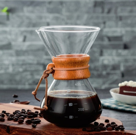 Hand Coffee Pot High Temperature Resistant 400ml Glass Coffee Pot