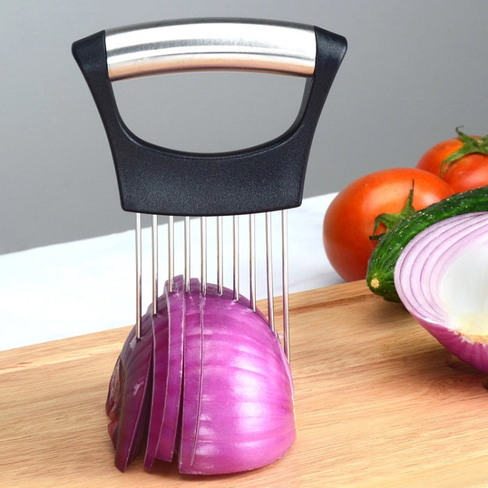 Stainless Steel Onion Fork Holder Pin Kitchen Vegetable Slicing Aid