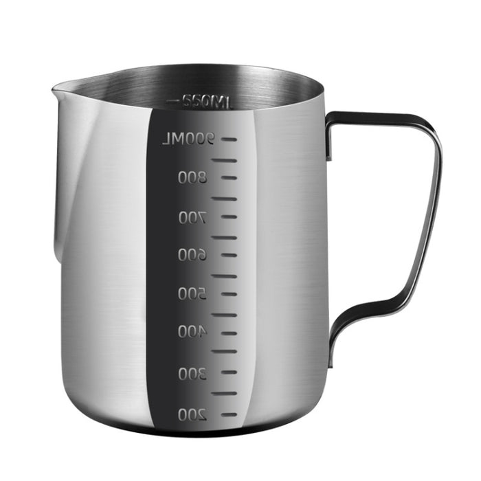 304 Stainless Steel Pointed Mouth Etched Cup Graduated Measuring Cup Milk Foam Cup Coffee Pot