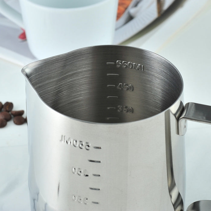 304 Stainless Steel Pointed Mouth Etched Cup Graduated Measuring Cup Milk Foam Cup Coffee Pot