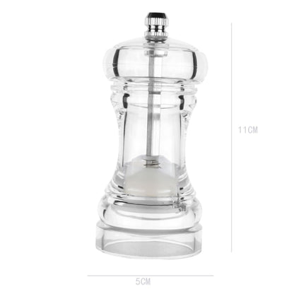 Acrylic Transparent Pepper Grinder Manual Pepper Grinder Ceramic Core Multi-Purpose Seasoning Bottle, 4 Inch, 5 Inch, 6 Inch