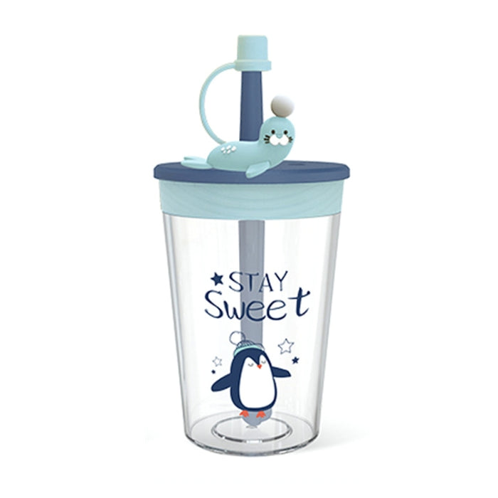 Children Cartoon Marine Animal Straw Drinking Cup Safe And Environmentally Friendly Plastic Drinking Cup