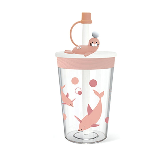 Children Cartoon Marine Animal Straw Drinking Cup Safe And Environmentally Friendly Plastic Drinking Cup