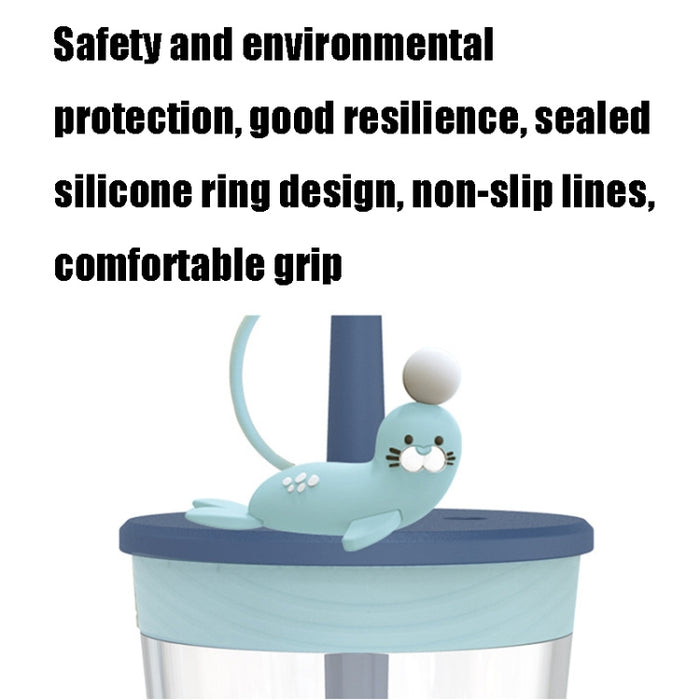 Children Cartoon Marine Animal Straw Drinking Cup Safe And Environmentally Friendly Plastic Drinking Cup