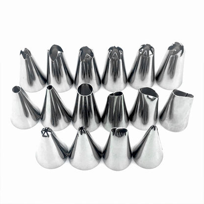 2 Sets Reusable Silicone Pastry Bag Cake Decorating Tools with 16 Nozzles Tips