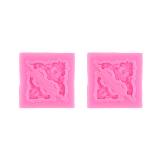 2 PCS Fondant Cake Silicone Mold Hollow Embossed Border Frame Retro Photo Frame Mould