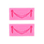 2 PCS Fondant Cake Silicone Mold Hollow Embossed Border Frame Retro Photo Frame Mould