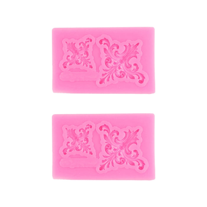 2 PCS Fondant Cake Silicone Mold Hollow Embossed Border Frame Retro Photo Frame Mould