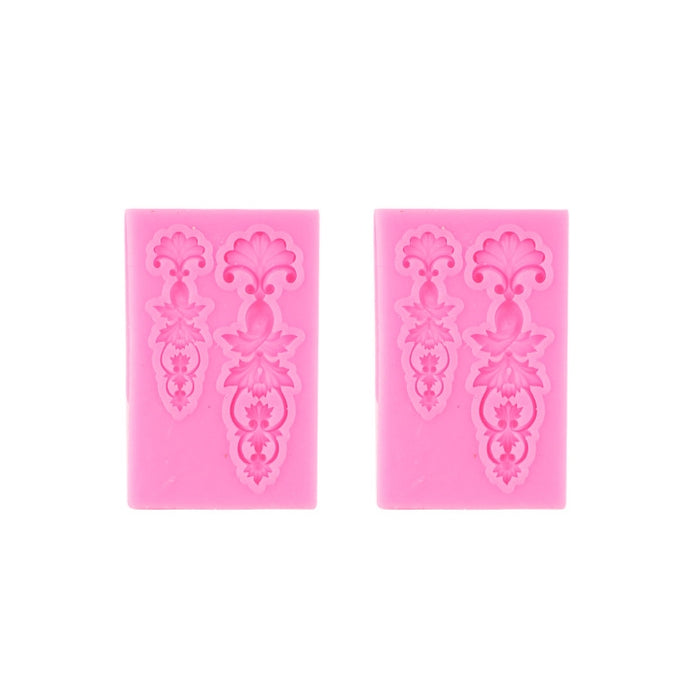 2 PCS Fondant Cake Silicone Mold Hollow Embossed Border Frame Retro Photo Frame Mould