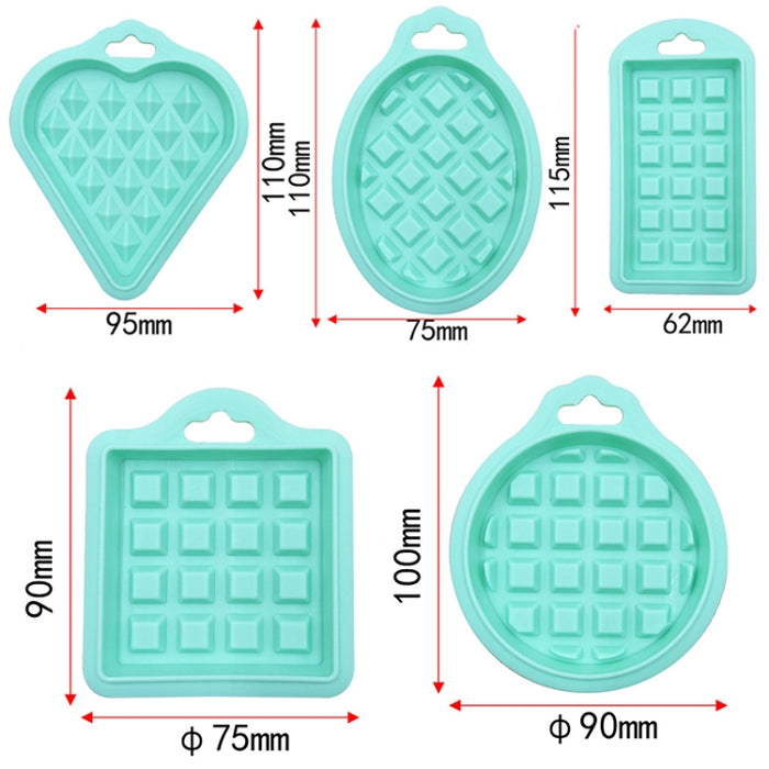 5 in 1 Food Grade Silicone Waffle Mold Kitchen Cake Set Baking Supplies