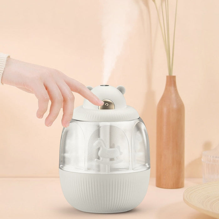 MJ010 USB Air Humidifier Home Small Bedroom Desktop Carousel Air Humidifier with Music Box