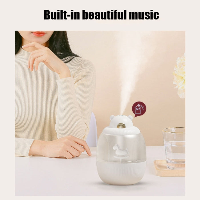 MJ010 USB Air Humidifier Home Small Bedroom Desktop Carousel Air Humidifier with Music Box