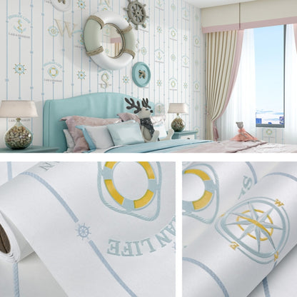 3D Stars Moon Self-Adhesive Wallpaper Mediterranean Children Wall Sticker, 0.53 x 3m