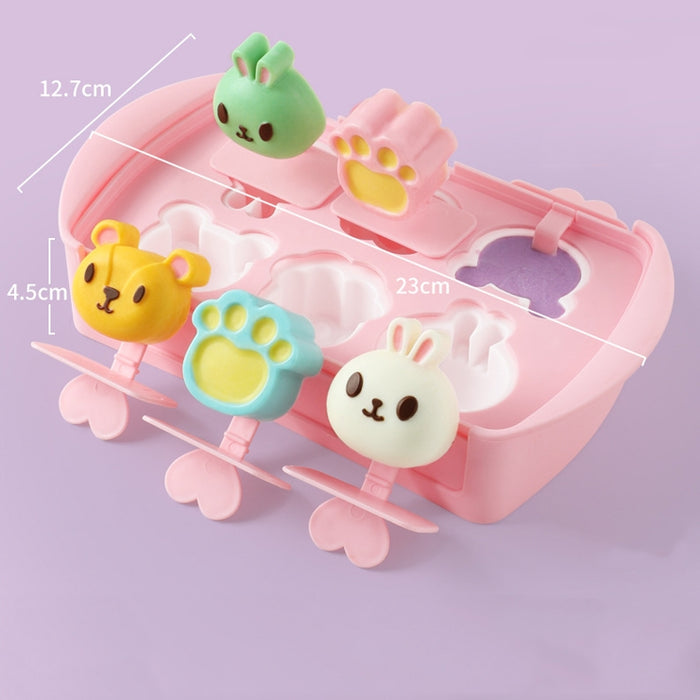 Cartoon Home Homemade Popsicle Mold Silicone Ice Cream Mold Children DIY Ice Box