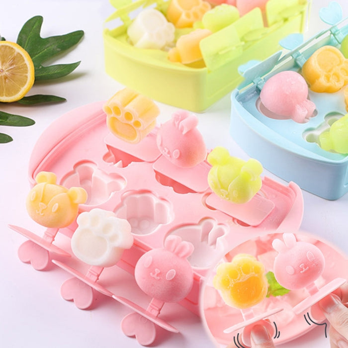 Cartoon Home Homemade Popsicle Mold Silicone Ice Cream Mold Children DIY Ice Box