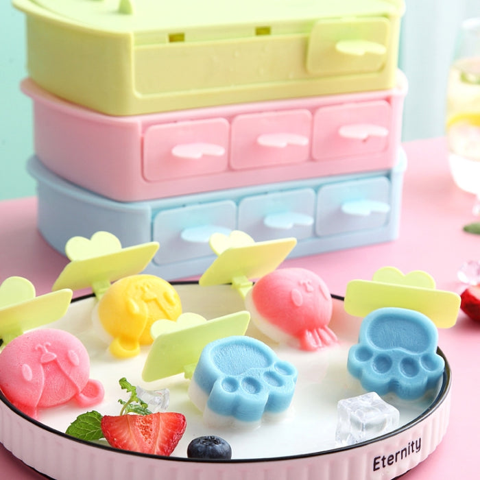 Cartoon Home Homemade Popsicle Mold Silicone Ice Cream Mold Children DIY Ice Box