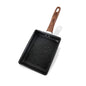 JBY-6658 Small Frying Pan Tamagoyaki Pan Maifanshi Non-Stick Frying Pan Square Omelette Pan,Size:, Small (Imitation Wood Grain Handle)