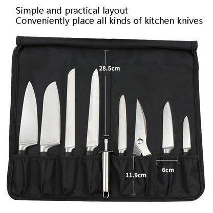 WESSLECO Chef Knife Storage Bag Knife Roll Bag, WESSLECO Black