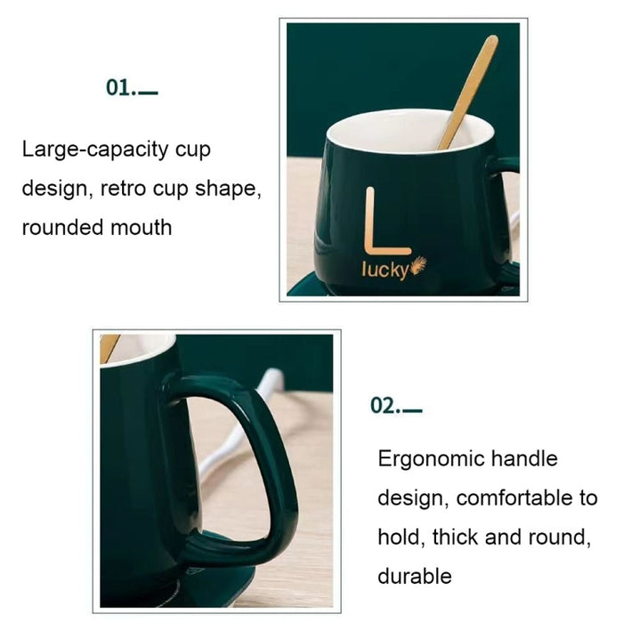 Constant Temperature Heating Smart Ceramic Coffee Cup Set