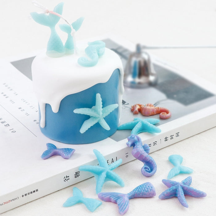 Ocean Series Big And Small Fishtail Starfish Seahorse DIY Baking Liquid Silicone Mold