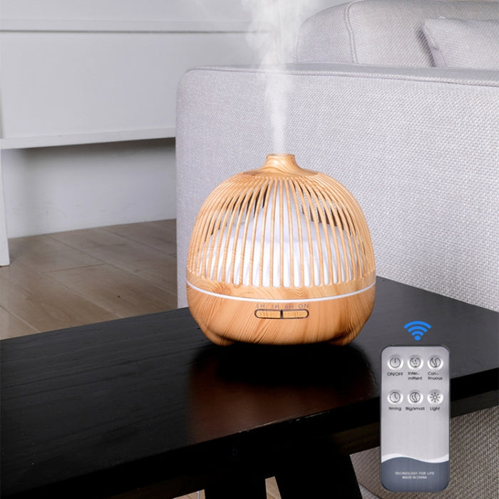 Bird Cage Wood Graphic Aromatherapy Machine Ultrasonic Smart Home Colorful Night Light Hollow Humidifier