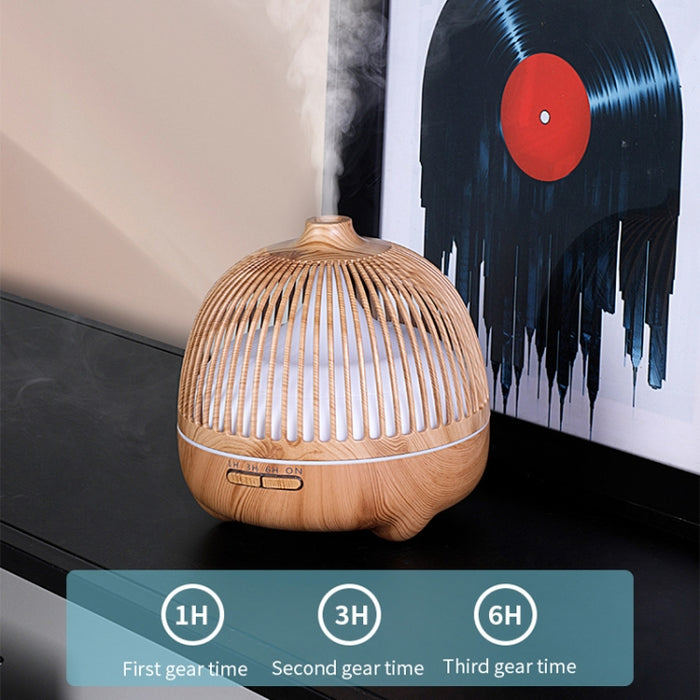 Bird Cage Wood Graphic Aromatherapy Machine Ultrasonic Smart Home Colorful Night Light Hollow Humidifier