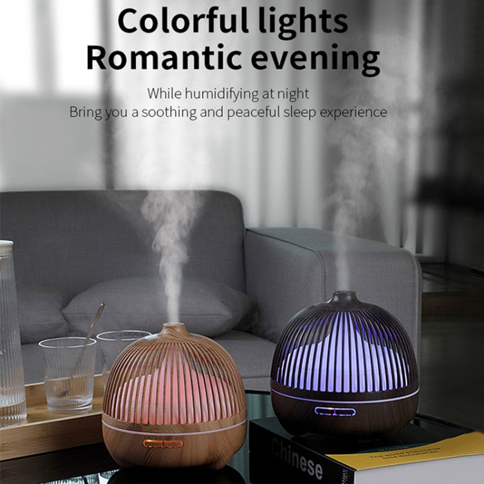 Bird Cage Wood Graphic Aromatherapy Machine Ultrasonic Smart Home Colorful Night Light Hollow Humidifier