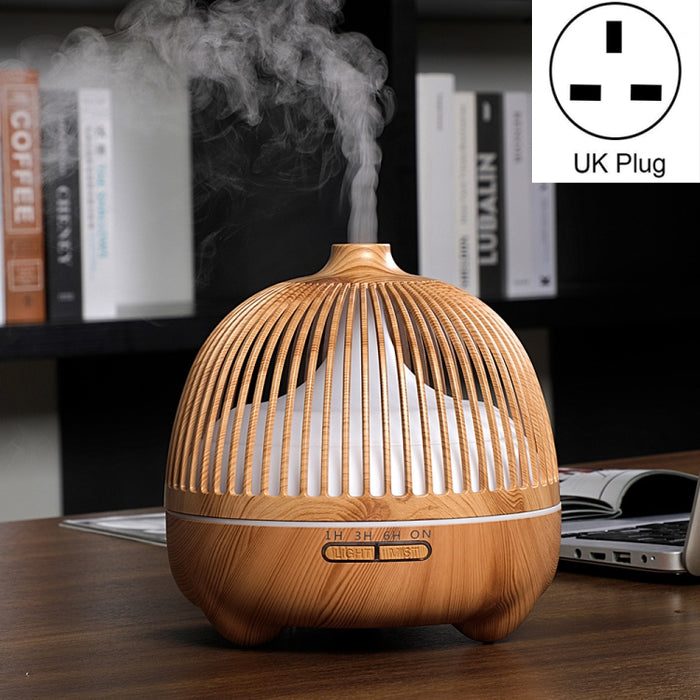 Bird Cage Wood Graphic Aromatherapy Machine Ultrasonic Smart Home Colorful Night Light Hollow Humidifier