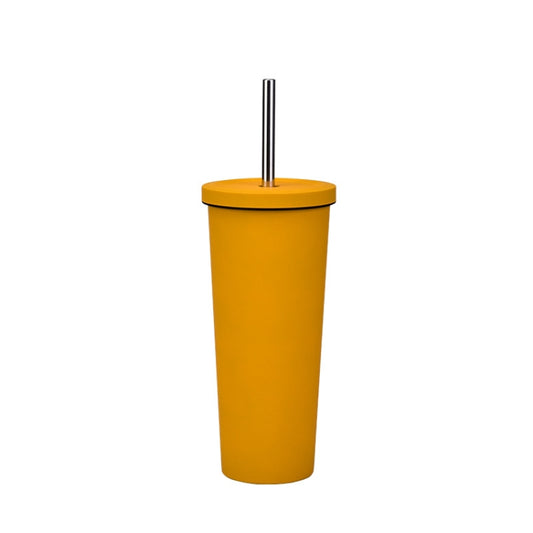 700ml Large Capacity Double Stainless Steel Straw Cup Vacuum Outdoor 304 Insulation Cup Car Water Cup