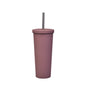 700ml Large Capacity Double Stainless Steel Straw Cup Vacuum Outdoor 304 Insulation Cup Car Water Cup, Khaki, Cinnabar Orange, Lilac Purple, Pink, Glazed Green, Moss Green, Dark Gray, Indigo, Ink Black, Gray Green, Light Pink, Green White, Lake Blue