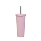 700ml Large Capacity Double Stainless Steel Straw Cup Vacuum Outdoor 304 Insulation Cup Car Water Cup, Khaki, Cinnabar Orange, Lilac Purple, Pink, Glazed Green, Moss Green, Dark Gray, Indigo, Ink Black, Gray Green, Light Pink, Green White, Lake Blue