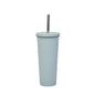 700ml Large Capacity Double Stainless Steel Straw Cup Vacuum Outdoor 304 Insulation Cup Car Water Cup, Khaki, Cinnabar Orange, Lilac Purple, Pink, Glazed Green, Moss Green, Dark Gray, Indigo, Ink Black, Gray Green, Light Pink, Green White, Lake Blue