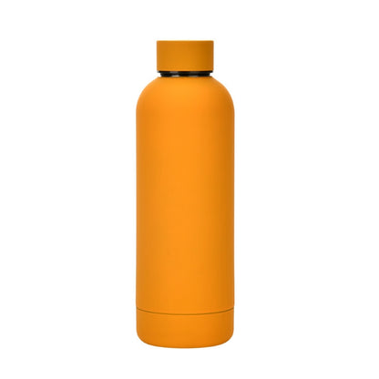 Stainless Steel Outdoor Matte Water Bottle Portable Sports Water Cup Rubber Paint Insulation Cup, Moss Green, Light Pink, Smoky Pink, Cinnabar Orange, Green White, Khaki, Ink Black, Lake Blue, Gray Green, Lilac Purple, Indigo, Gray