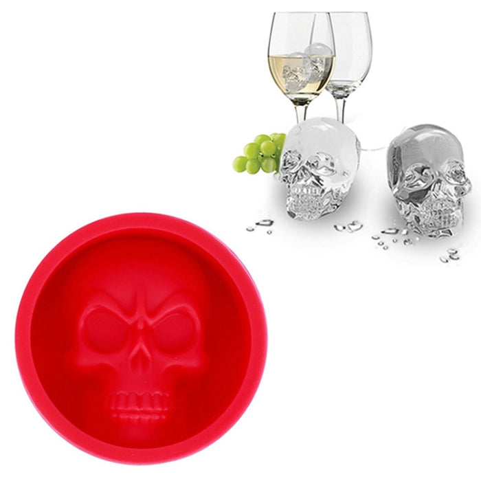 Kitchen Ice Box Food Grade Silicone Skull Ice Lattice Creative Whiskey Ice Ball Ice Mould