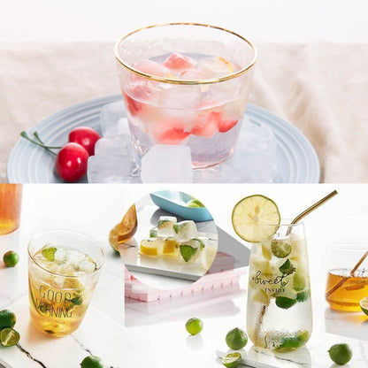 Creative 24 Grid Silicone Ice Tray Home Large Ice Cube Mold Ice Box with Lid, Light Pink, Sky Blue, Mint Green
