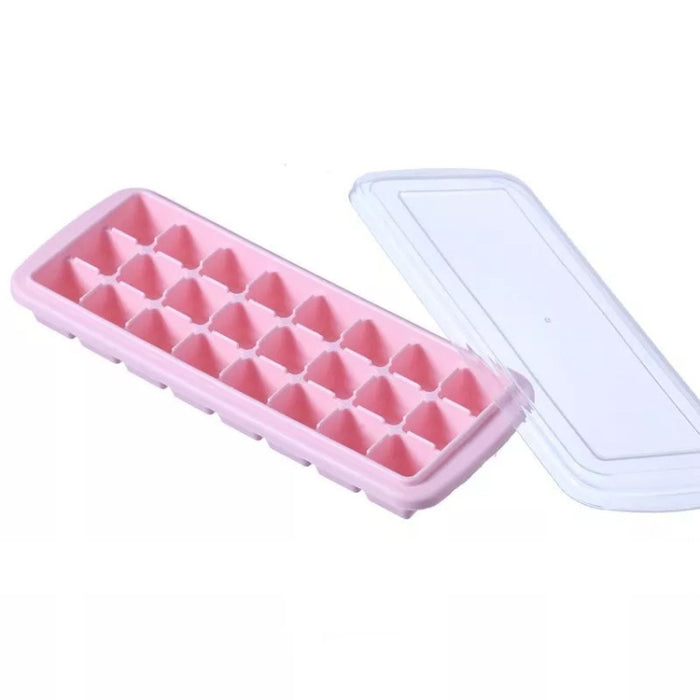 Creative 24 Grid Silicone Ice Tray Home Large Ice Cube Mold Ice Box with Lid