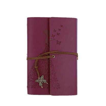 Skirts Beauty Hand Account Book Diary Book Retro Notepad, Small Pink, Small Lake Blue, Small Wine Red, Small Yellow, Small Purple, Large Pink, Large Lake Blue, Large Wine Red, Large Red, Large Yellow, Large Purple