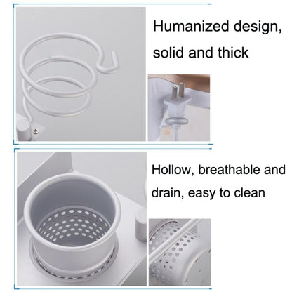 Space Aluminum Golden Hair Dryer Rack, With Barrel (Silver), With Barrel (Gold), With Double Barrel, With Toothbrush Holder