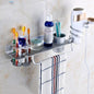Space Aluminum Golden Hair Dryer Rack, With Barrel (Silver), With Barrel (Gold), With Double Barrel, With Toothbrush Holder
