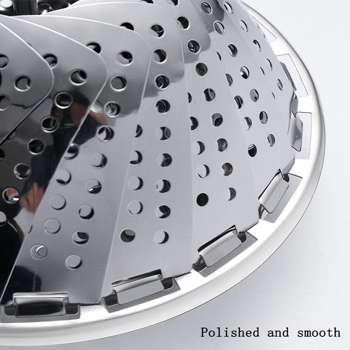 Thickened And Retractable Stainless Steel Round Steamer