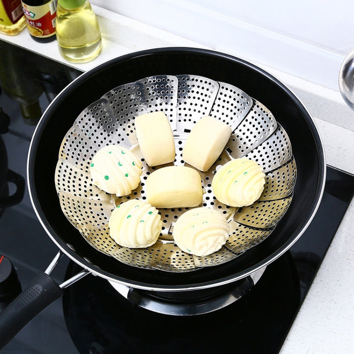 Thickened And Retractable Stainless Steel Round Steamer