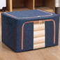 Fabric Steel Frame Quilt Clothing Storage Box Cotton Linen Storage Bag with Window, 22L 39x29x20cm, 100L 60x42x40cm, 66L 50x40x33cm, 24L 40x30x20cm