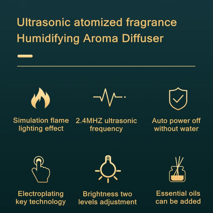 Flame Aroma Diffuser Night Light Humidifier