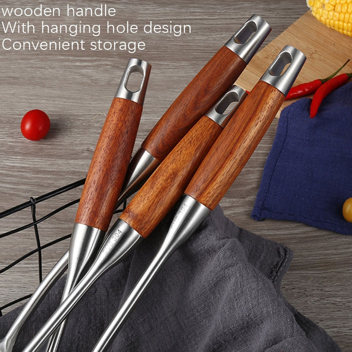 304 Stainless Steel Wooden Handle Kitchenware Kitchen Equipment, Style: