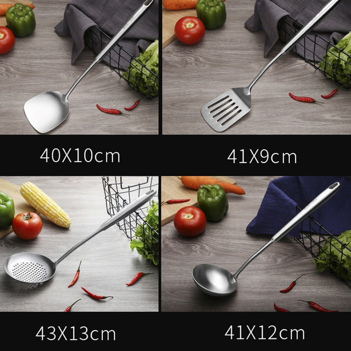 304 Stainless Steel Kitchen Equipment Thickened Hollow Handle Cooking Tool, Style: