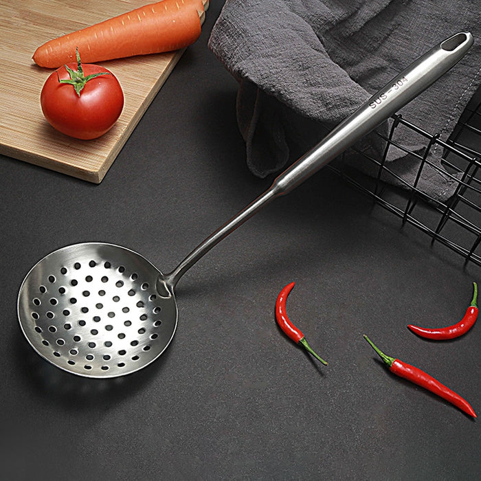 304 Stainless Steel Kitchen Equipment Thickened Hollow Handle Cooking Tool, Style: