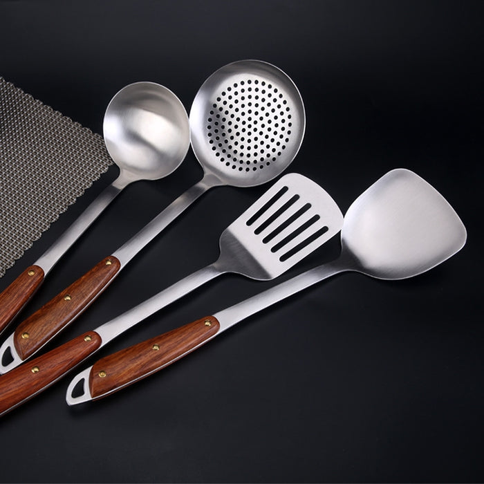 304 Stainless Steel Wooden Handle Kitchenware Home Kitchen Equipment, Style: