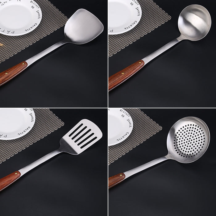 304 Stainless Steel Wooden Handle Kitchenware Home Kitchen Equipment, Style: